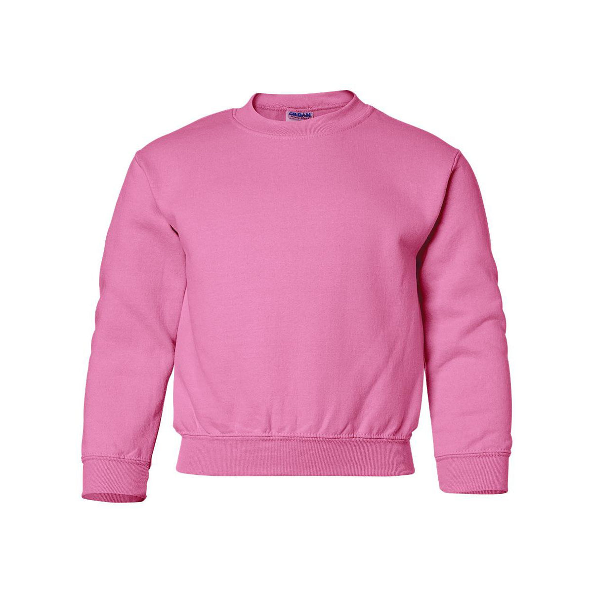 18000B Gildan Heavy Blend™ Youth Sweatshirt Safety Pink – Detail