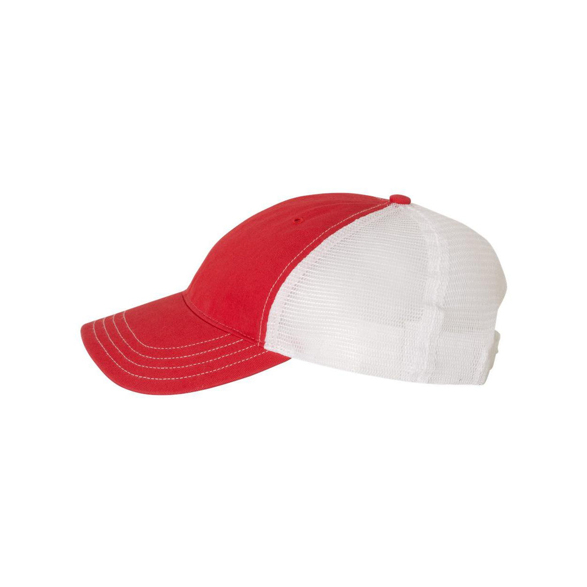 111 Richardson Garment-Washed Trucker Cap Red/ White – Detail