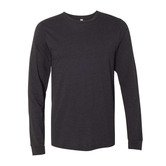 BELLA + CANVAS - Heather CVC Long Sleeve Tee - 3501CVC - Black Heather