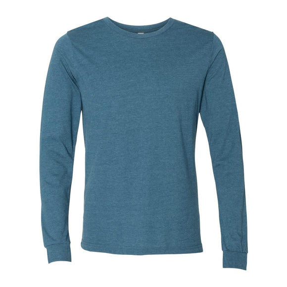 BELLA + CANVAS - Heather CVC Long Sleeve Tee - 3501CVC - Heather Deep Teal