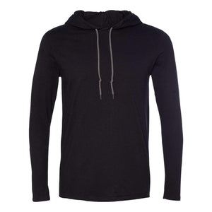 Gildan - Softstyle® Lightweight Hooded Long Sleeve T-Shirt - 987 - Black/ Dark Grey