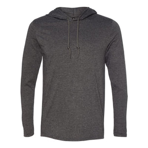 Gildan - Softstyle® Lightweight Hooded Long Sleeve T-Shirt - 987 - Dark Heather/ Dark Grey