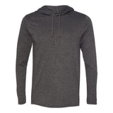 Gildan - Unisex Softstyle® Lightweight Hooded Long Sleeve T-Shirt - 987 - Dark Heather/ Dark Grey