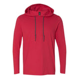 Gildan - Softstyle® Lightweight Hooded Long Sleeve T-Shirt - 987 - True Red/ Dark Grey