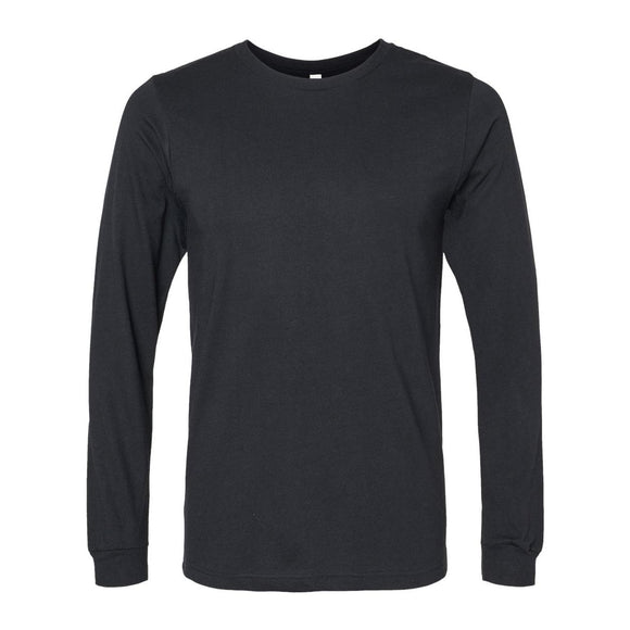 BELLA + CANVAS - Heather CVC Long Sleeve Tee - 3501CVC - Solid Black Blend
