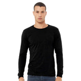 BELLA + CANVAS - Heather CVC Long Sleeve Tee - 3501CVC - Solid Black Blend
