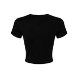BELLA + CANVAS - Women's Micro Rib Baby Tee - 1010 - Solid Black Blend