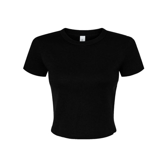 BELLA + CANVAS - Women's Micro Rib Baby Tee - 1010 - Solid Black Blend