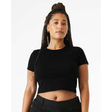BELLA + CANVAS - Women's Micro Rib Baby Tee - 1010 - Solid Black Blend