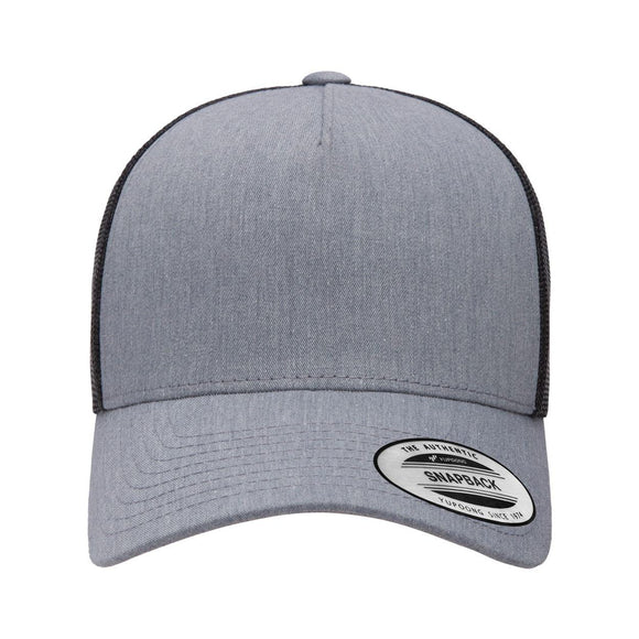 YP Classics - Five-Panel Retro Trucker Cap - 6506 - Heather/ Black