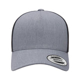 YP Classics - Five-Panel Retro Trucker Cap - 6506 - Heather/ Black