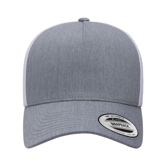 YP Classics - Five-Panel Retro Trucker Cap - 6506 - Heather/ White