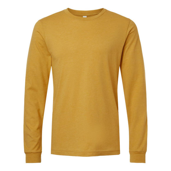 BELLA + CANVAS - Heather CVC Long Sleeve Tee - 3501CVC - Heather Mustard