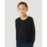 BELLA + CANVAS - Youth Heather CVC Long Sleeve Tee - 3501YCVC - Solid Black Blend