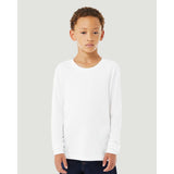 BELLA + CANVAS - Youth Heather CVC Long Sleeve Tee - 3501YCVC - Solid White Blend