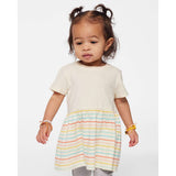 Rabbit Skins - Infant Fine Jersey Dress - 5330 - Natural/ Sunkissed Stripe
