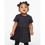 Rabbit Skins - Infant Fine Jersey Dress - 5330 - Vintage Smoke/ Black Leopard