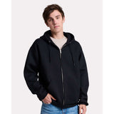 JERZEES - Unisex Rugged Full-Zip Hooded Sweatshirt - Z12MR - Black Ink
