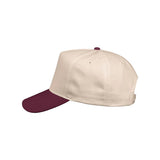 Valucap - Five-Panel Twill Cap - 8869 - Natural/ Maroon