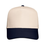 Valucap - Five-Panel Twill Cap - 8869 - Natural/ Navy
