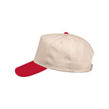 Valucap - Five-Panel Twill Cap - 8869 - Natural/ Red