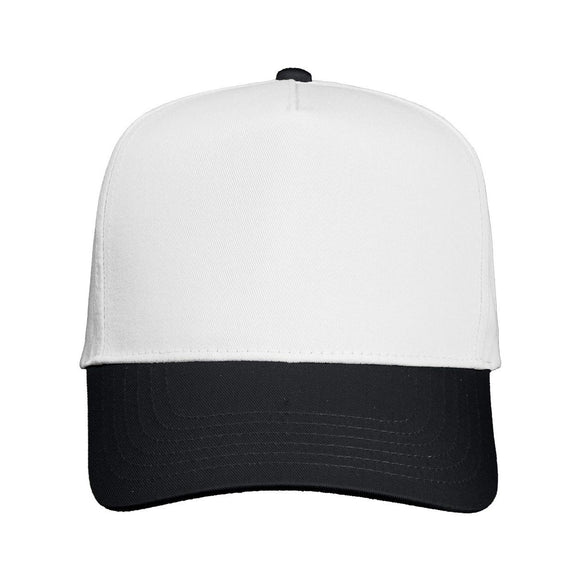 Valucap - Five-Panel Twill Cap - 8869 - White/ Black