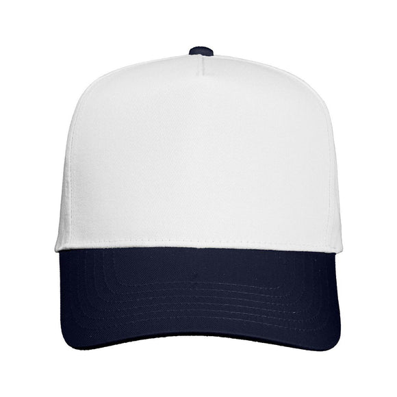 Valucap - Five-Panel Twill Cap - 8869 - White/ Navy