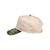 Valucap - Five-Panel Twill Cap - 8869 - Natural/ Camo Green