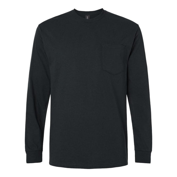 Gildan - Unisex Ultra Cotton® Long Sleeve Pocket T-Shirt - 2410 - Black