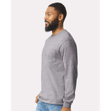 Gildan - Unisex Ultra Cotton® Long Sleeve Pocket T-Shirt - 2410 - Sport Grey