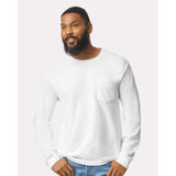 Gildan - Ultra Cotton® Long Sleeve Pocket T-Shirt - 2410 - White