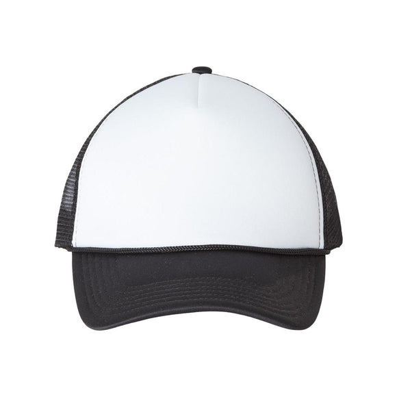 Valucap - Foam Mesh-Back Trucker Cap - VC700 - White/ Black