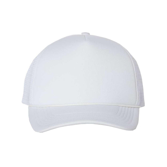 Valucap - Foam Mesh-Back Trucker Cap - VC700 - White/ White