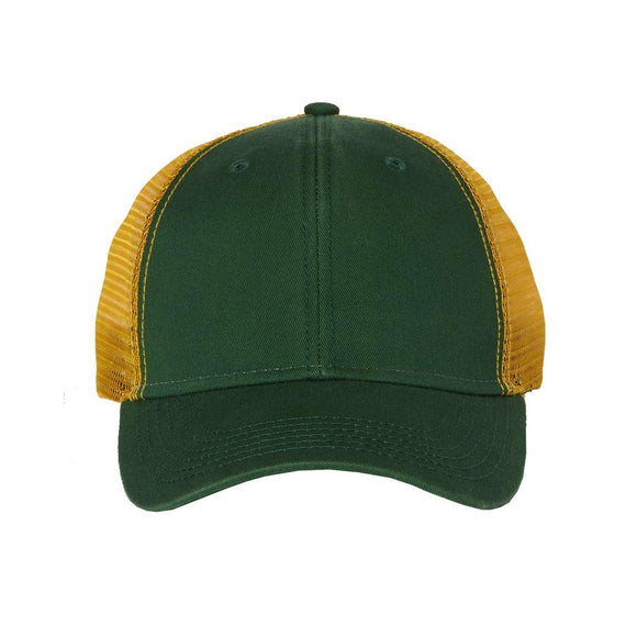 Valucap - Bio-Washed Trucker Cap - AH80 - Dark Green/ Gold