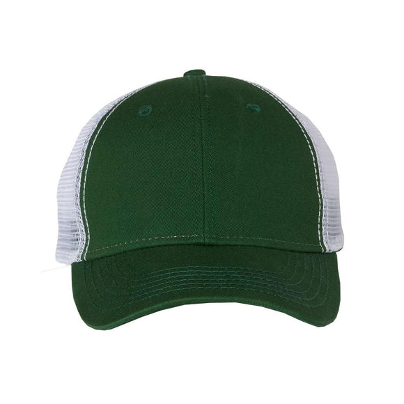 Sportsman - Bio-Washed Trucker Cap - AH80 - Dark Green/ White