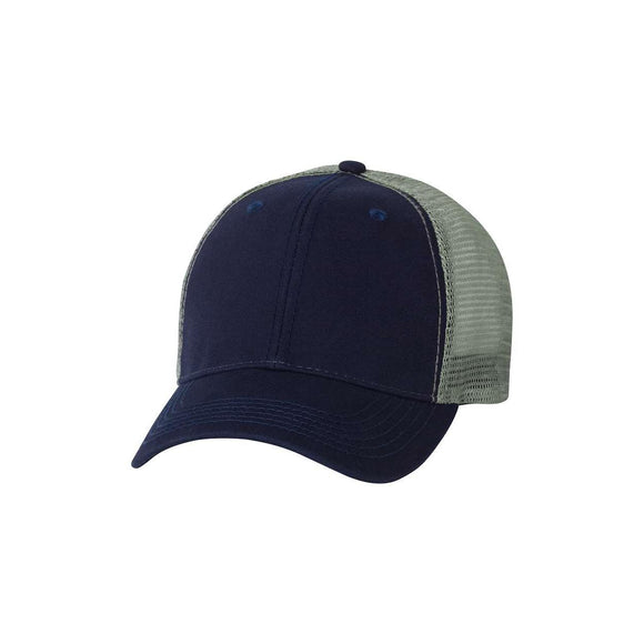 Valucap - Bio-Washed Trucker Cap - AH80 - Navy/ Grey