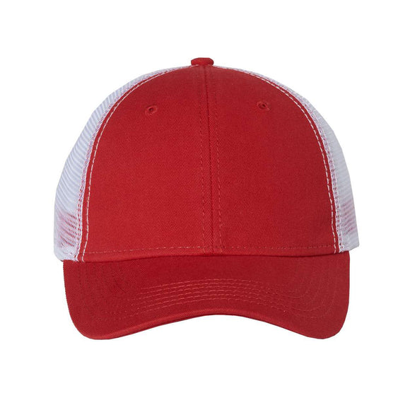 Valucap - Bio-Washed Trucker Cap - AH80 - Red/ White