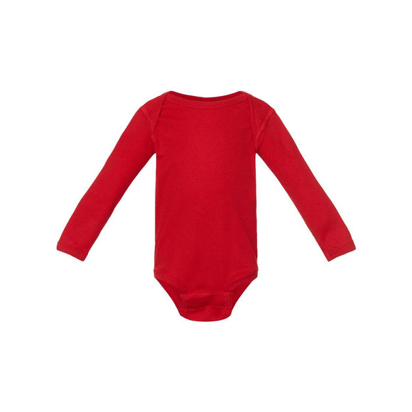 Rabbit Skins - Infant Long Sleeve Baby Rib Bodysuit - 4411 - Red