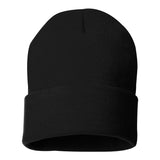 Sportsman - 12" Solid Cuffed Beanie - SP12 - Black