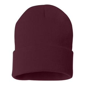 Sportsman - 12" Solid Cuffed Beanie - SP12 - Maroon