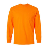 Gildan - Unisex Ultra Cotton® Long Sleeve Pocket T-Shirt - 2410 - Safety Orange