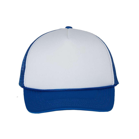 Valucap - Foam Mesh-Back Trucker Cap - VC700 - White/ Royal