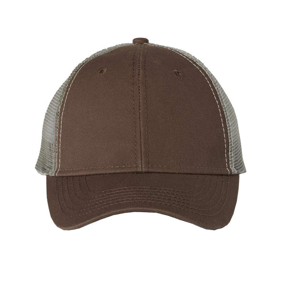 Valucap - Bio-Washed Trucker Cap - AH80 - Brown/ Khaki
