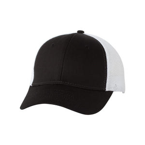 Valucap - Mesh-Back Twill Trucker Cap - VC400 - Black/ White