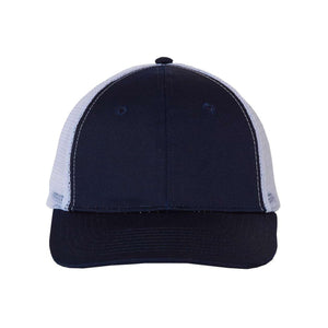 Valucap - Mesh-Back Twill Trucker Cap - VC400 - Navy/ White