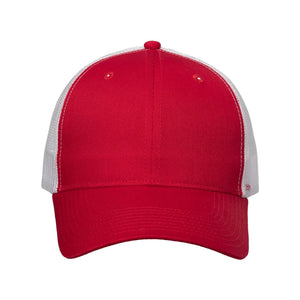 Valucap - Mesh-Back Twill Trucker Cap - VC400 - Red/ White