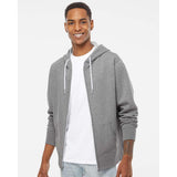 Independent Trading Co. - Lightweight Full-Zip Hooded Sweatshirt - AFX90UNZ - Gunmetal Heather