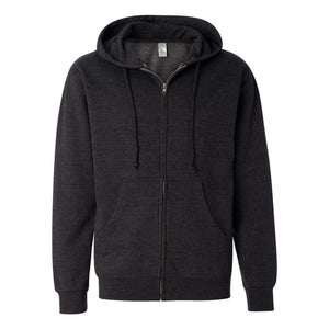 Independent Trading Co. - Midweight Full-Zip Hooded Sweatshirt - SS4500Z - Charcoal Heather