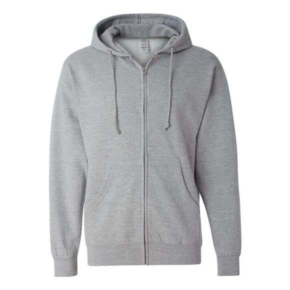 Independent Trading Co. - Midweight Full-Zip Hooded Sweatshirt - SS4500Z - Grey Heather