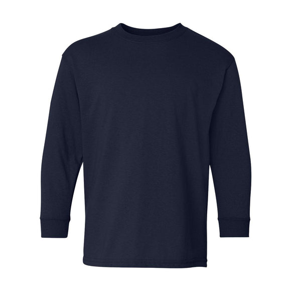 Gildan - Youth Heavy Cotton™ Long Sleeve T-Shirt - 5400B - Navy